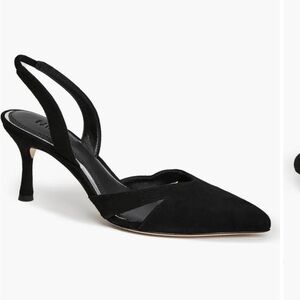 PAIGE Black Suede Slingback Heels Size 9